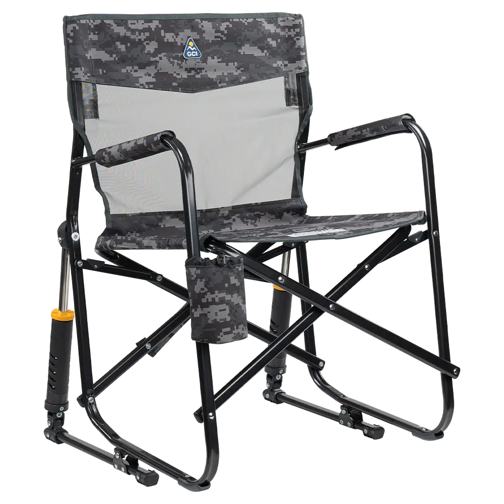 Heavy-Duty Freestyle Freestyle Rocker Elite - Choice 460 - Freestyle Rocker Portable Outdoor Folding Chair - Cool Gray Camo
