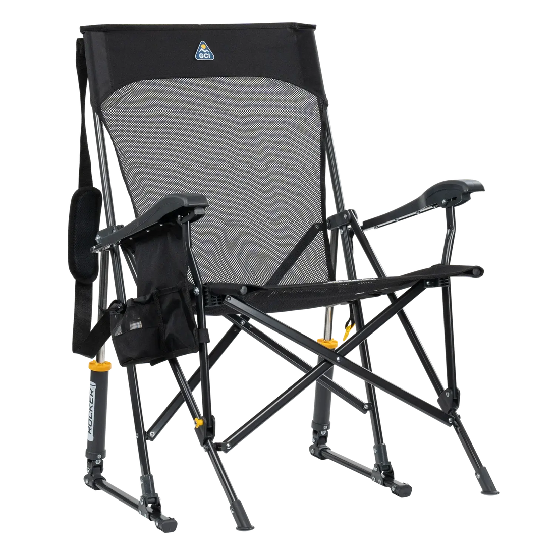 Smooth Motion BreezeRocker - Choice 504 - Patented Spring-Action Rocking Chair for Camping - Black