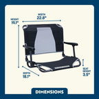 Secure-Hook Big Comfort Stadium Chair with Armrests - Choice 465 - Bleacher-Friendly Stadium Chair with Back Support Detail