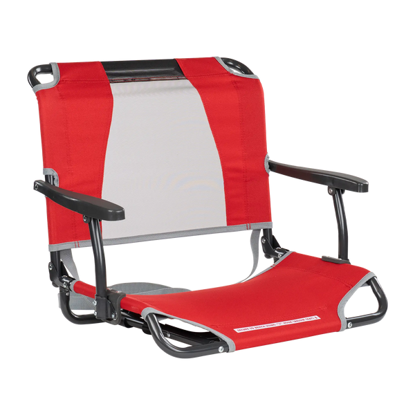 Secure-Hook Big Comfort Stadium Chair with Armrests - Choice 465 - Bleacher-Friendly Stadium Chair with Back Support - Red