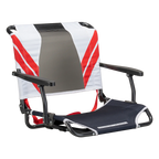 Secure-Hook Big Comfort Stadium Chair with Armrests - Choice 465 - Bleacher-Friendly Stadium Chair with Back Support - Indigo/White/Red
