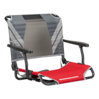 Secure-Hook Big Comfort Stadium Chair with Armrests - Choice 465 - Bleacher-Friendly Stadium Chair with Back Support - Red/Gray