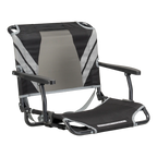 Secure-Hook Big Comfort Stadium Chair with Armrests - Choice 465 - Bleacher-Friendly Stadium Chair with Back Support - Black/Gray
