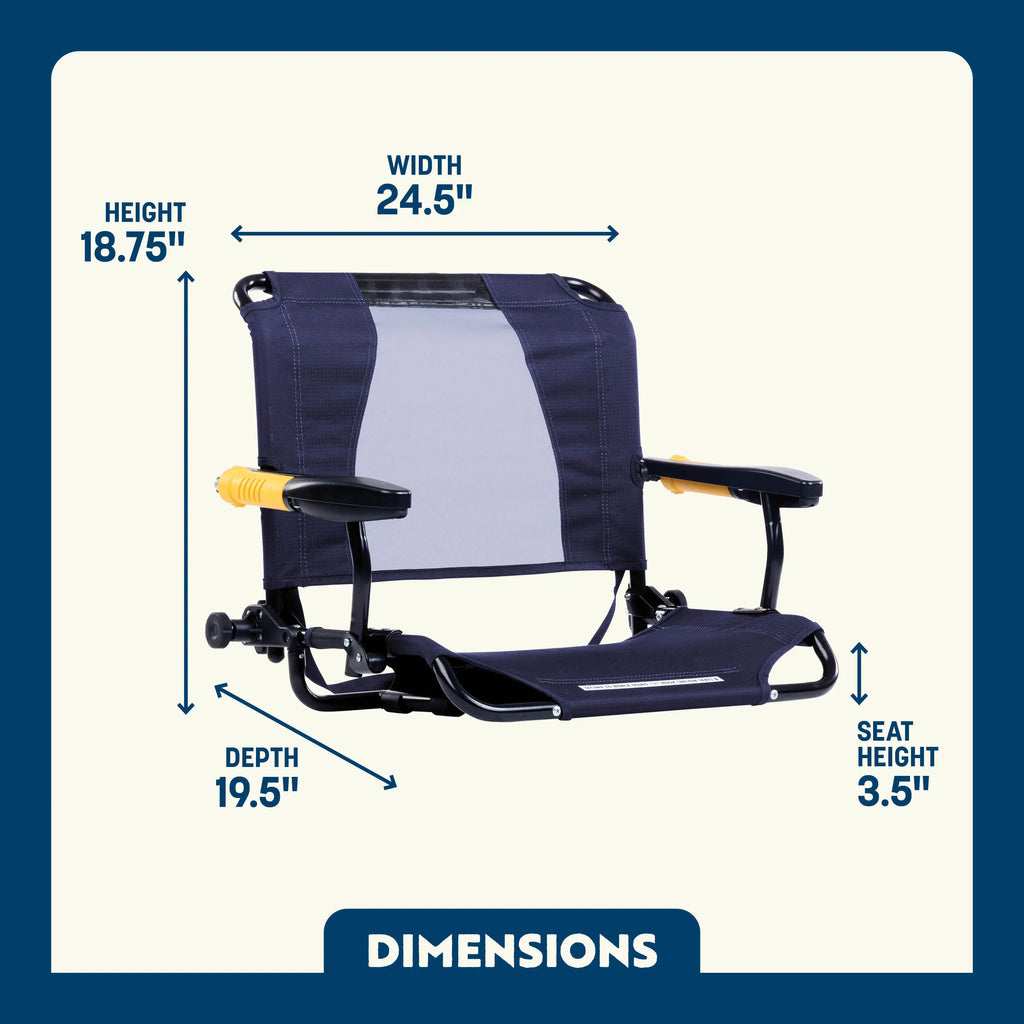 Premium All-Weather Stadium Rock-Cliner - Choice 540 - Patented Spring-Action Rocking Chair for Camping Detail