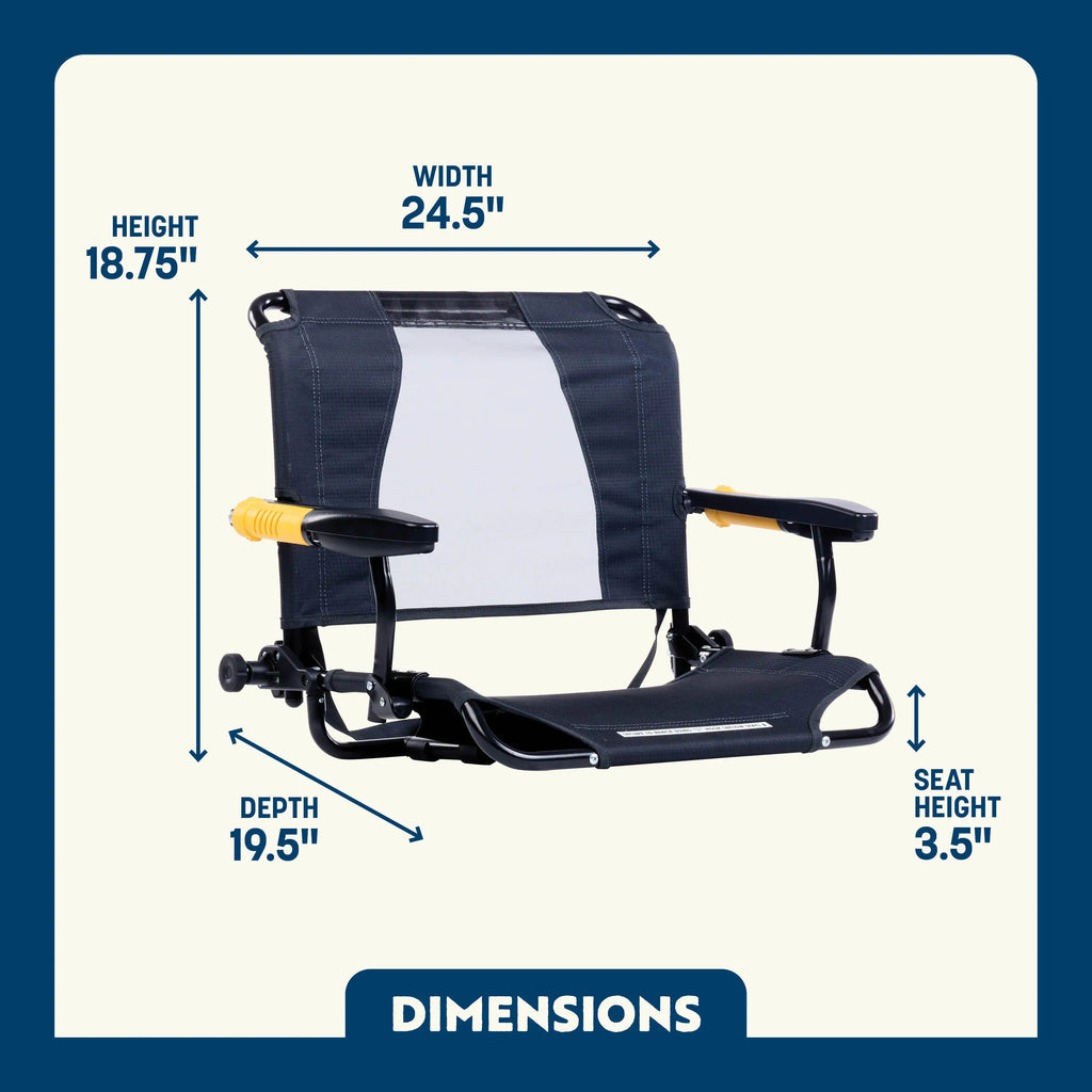 Premium All-Weather Stadium Rock-Cliner - Choice 540 - Patented Spring-Action Rocking Chair for Camping Detail