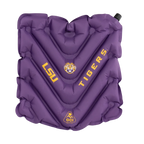 Ergonomic Back-Support College V Seat Inflatable Stadium Cushion - LSU Tigers - Choice 762 - Grandstand Cushion Seat with Secure Under-Bench Hooks - Default Title