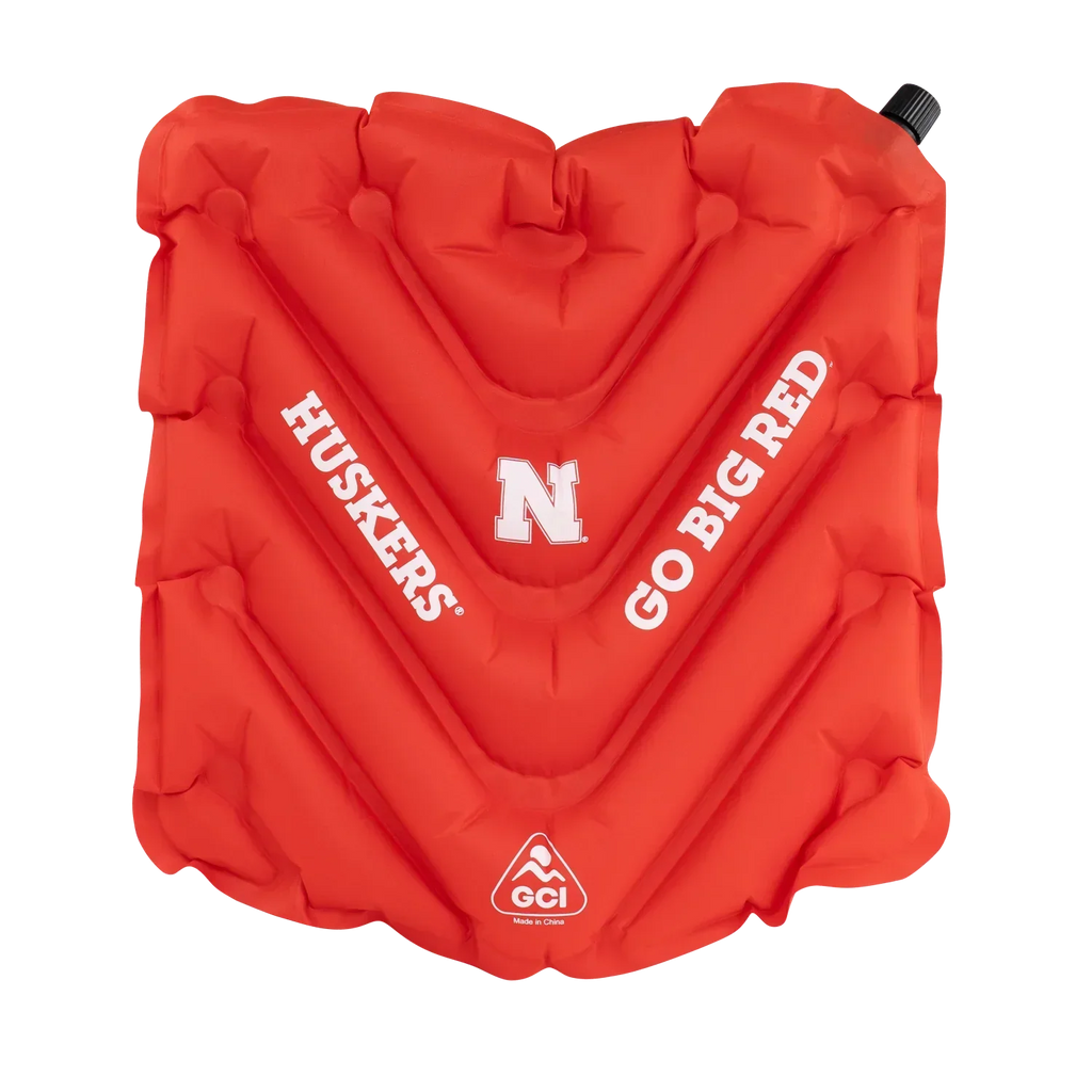 Ultra-Lightweight College V Seat Inflatable Stadium Cushion - Nebraska Cornhuskers - Choice 277 - Grandstand Cushion Seat with Secure Under-Bench Hooks - Default Title
