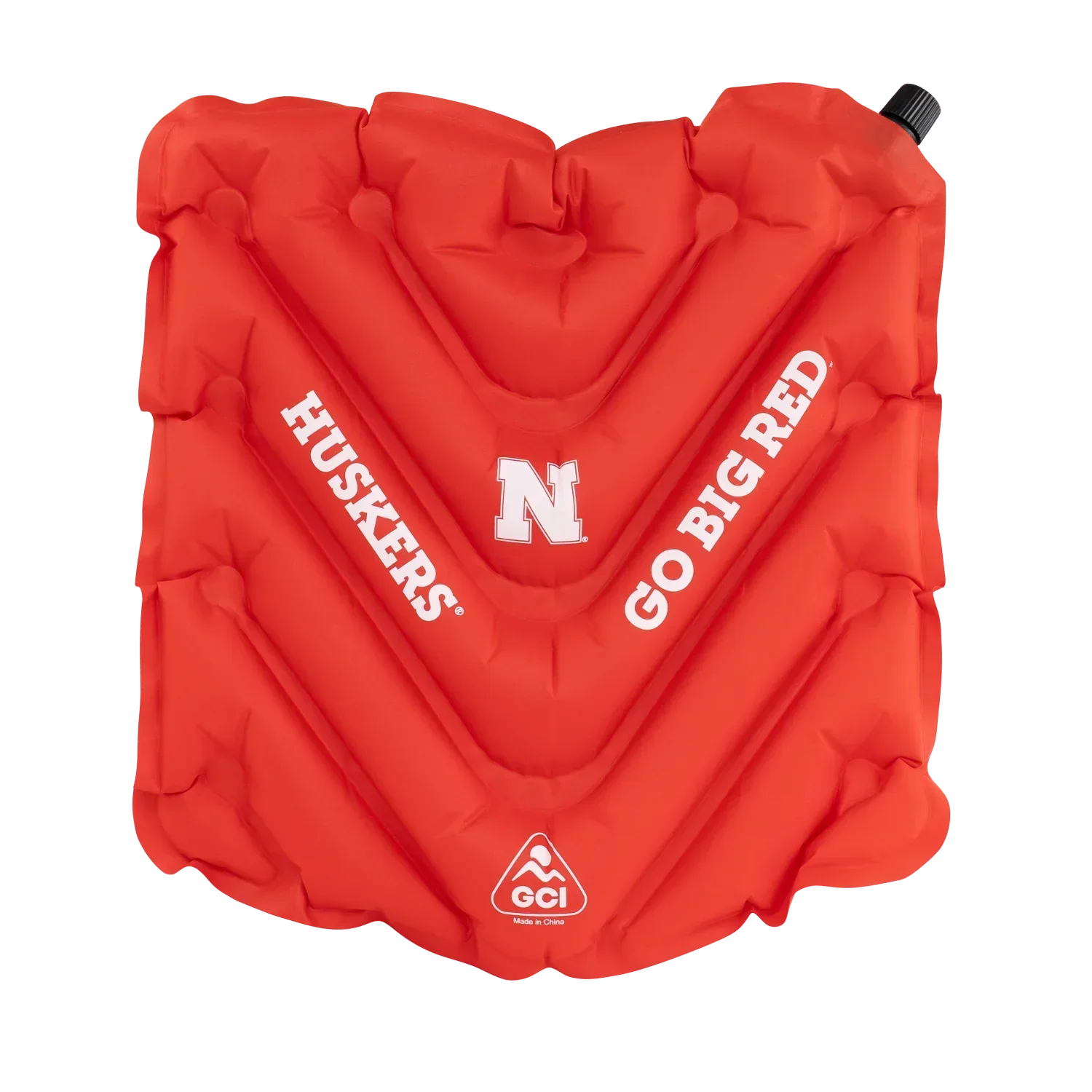 Ultra-Lightweight College V Seat Inflatable Stadium Cushion - Nebraska Cornhuskers - Choice 277 - Grandstand Cushion Seat with Secure Under-Bench Hooks - Default Title