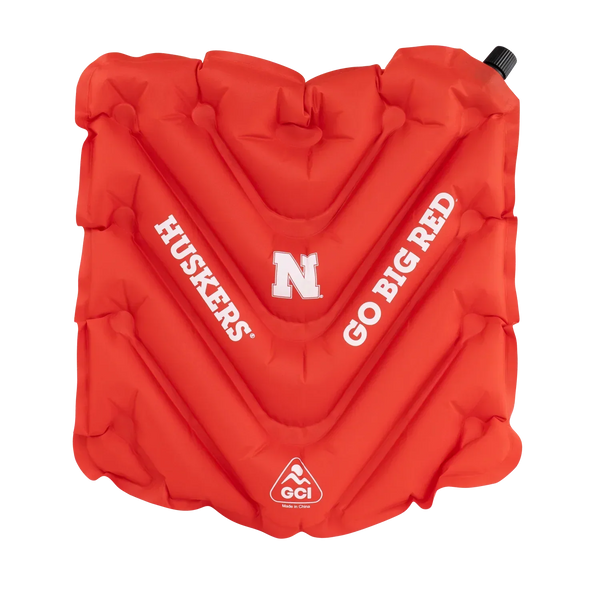 Ultra-Lightweight College V Seat Inflatable Stadium Cushion - Nebraska Cornhuskers - Choice 277 - Grandstand Cushion Seat with Secure Under-Bench Hooks - Default Title