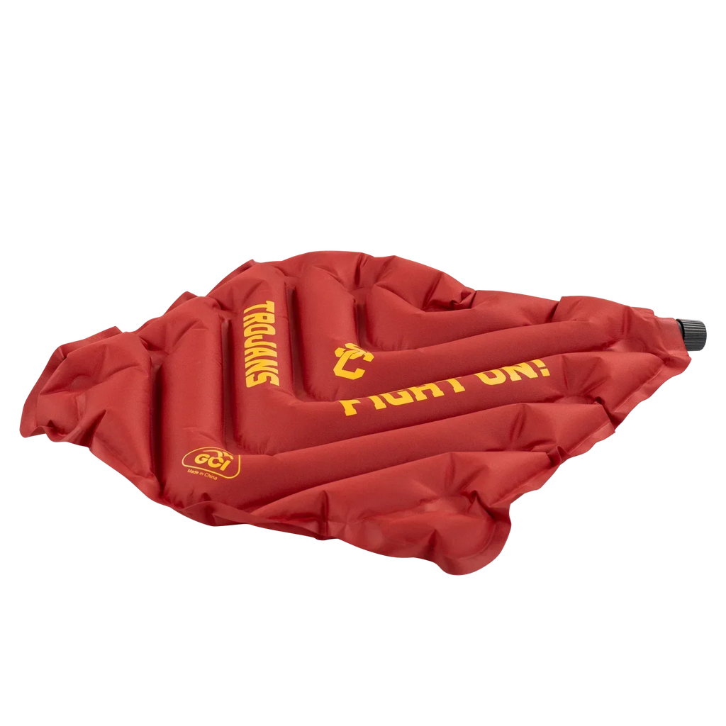 Secure-Hook College V Seat Inflatable Stadium Cushion - USC Trojans - Choice 523 - Lightweight Folding Bleacher Chair with Cushioning Detail