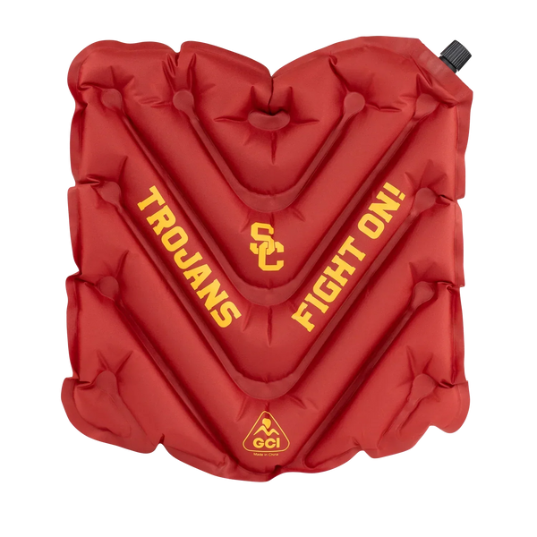 Secure-Hook College V Seat Inflatable Stadium Cushion - USC Trojans - Choice 523 - Lightweight Folding Bleacher Chair with Cushioning - Default Title