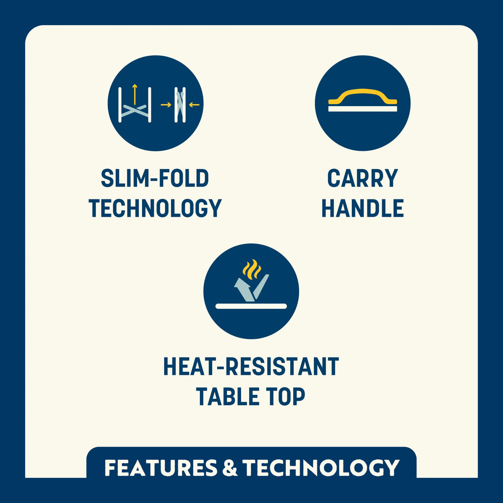 Heavy-Duty Grilling Slim-Fold Table - Choice 196 - Master Outdoor Kitchen Station for Tailgating & BBQ Detail