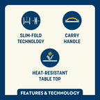 Heavy-Duty Grilling Slim-Fold Table - Choice 196 - Master Outdoor Kitchen Station for Tailgating & BBQ Detail