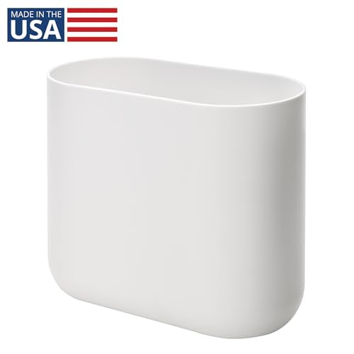 Eco-Friendly iDesign Small Slim Plastic Bathroom Trash Can, Essentials
