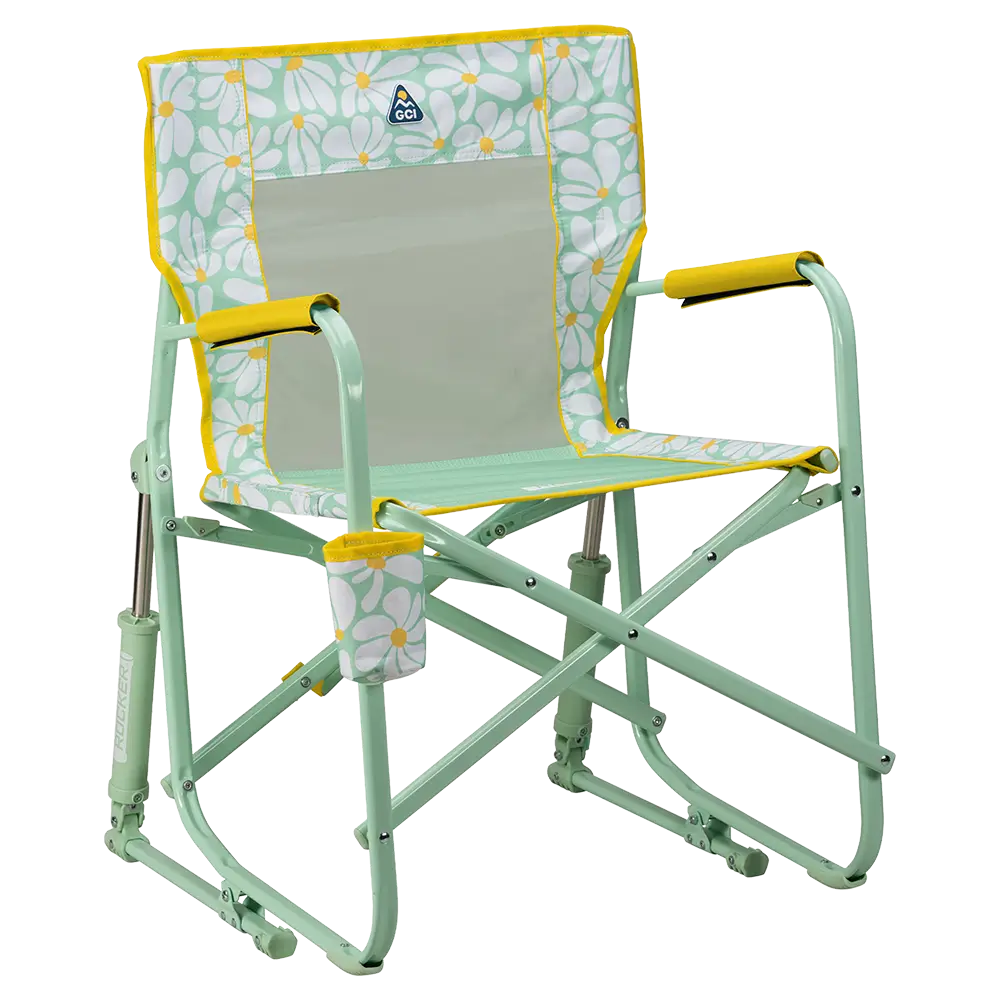 Smooth Motion Freestyle Rocker - Choice 711 - Freestyle Rocker Portable Outdoor Folding Chair - Green/Yellow