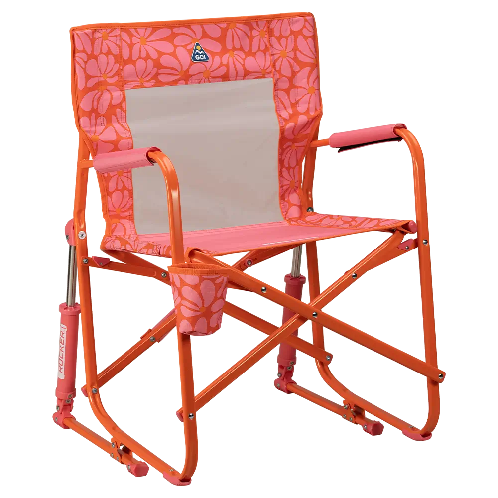Smooth Motion Freestyle Rocker - Choice 711 - Freestyle Rocker Portable Outdoor Folding Chair - Pink/Orange