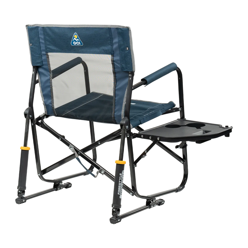 Premium All-Weather Freestyle Rocker with Side Table - Choice 853 - Freestyle Rocker Portable Outdoor Folding Chair Detail