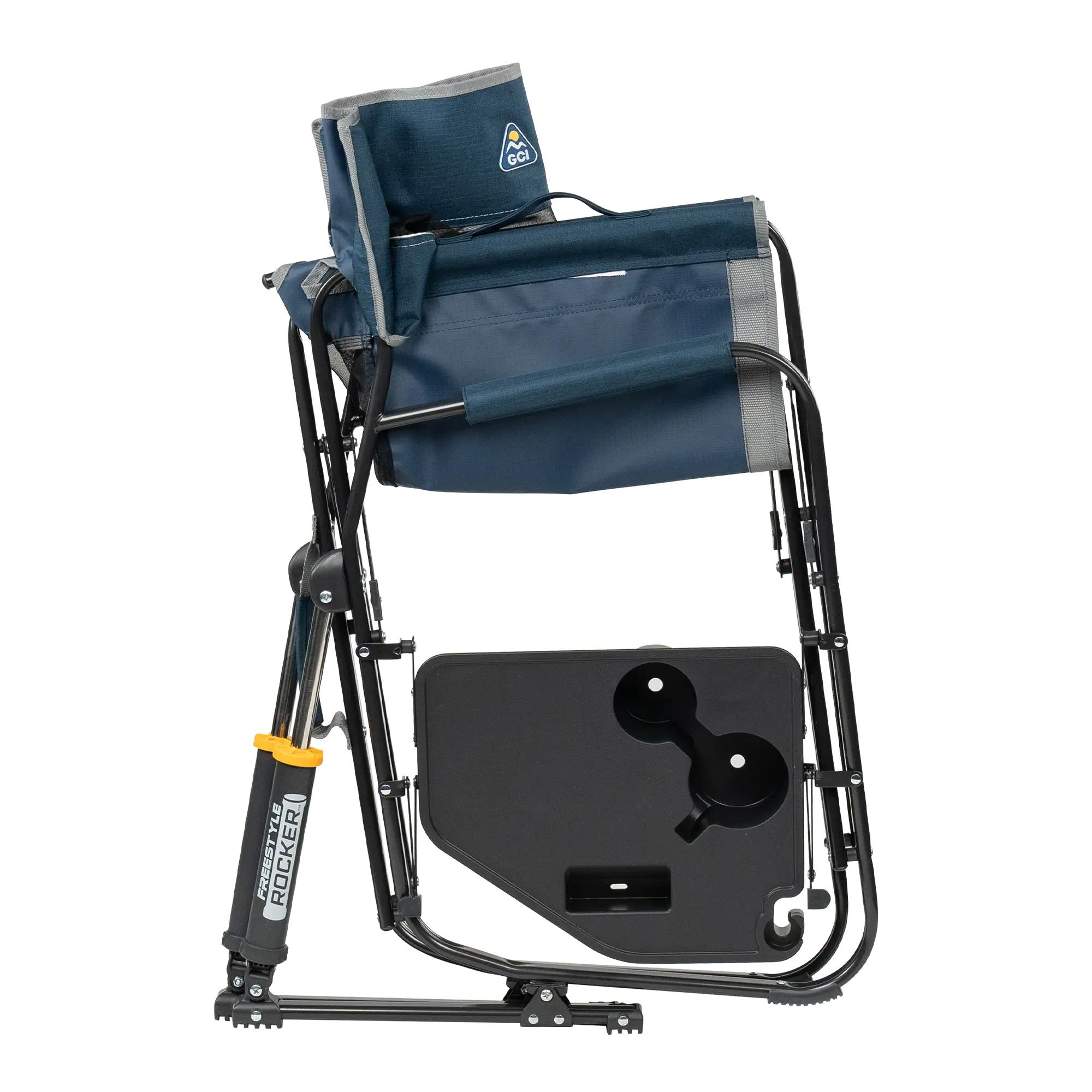 Premium All-Weather Freestyle Rocker with Side Table - Choice 853 - Freestyle Rocker Portable Outdoor Folding Chair Detail
