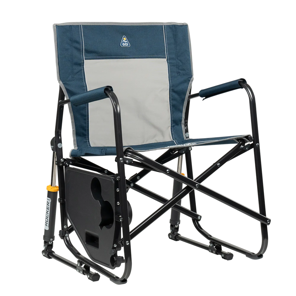 Premium All-Weather Freestyle Rocker with Side Table - Choice 853 - Freestyle Rocker Portable Outdoor Folding Chair Detail