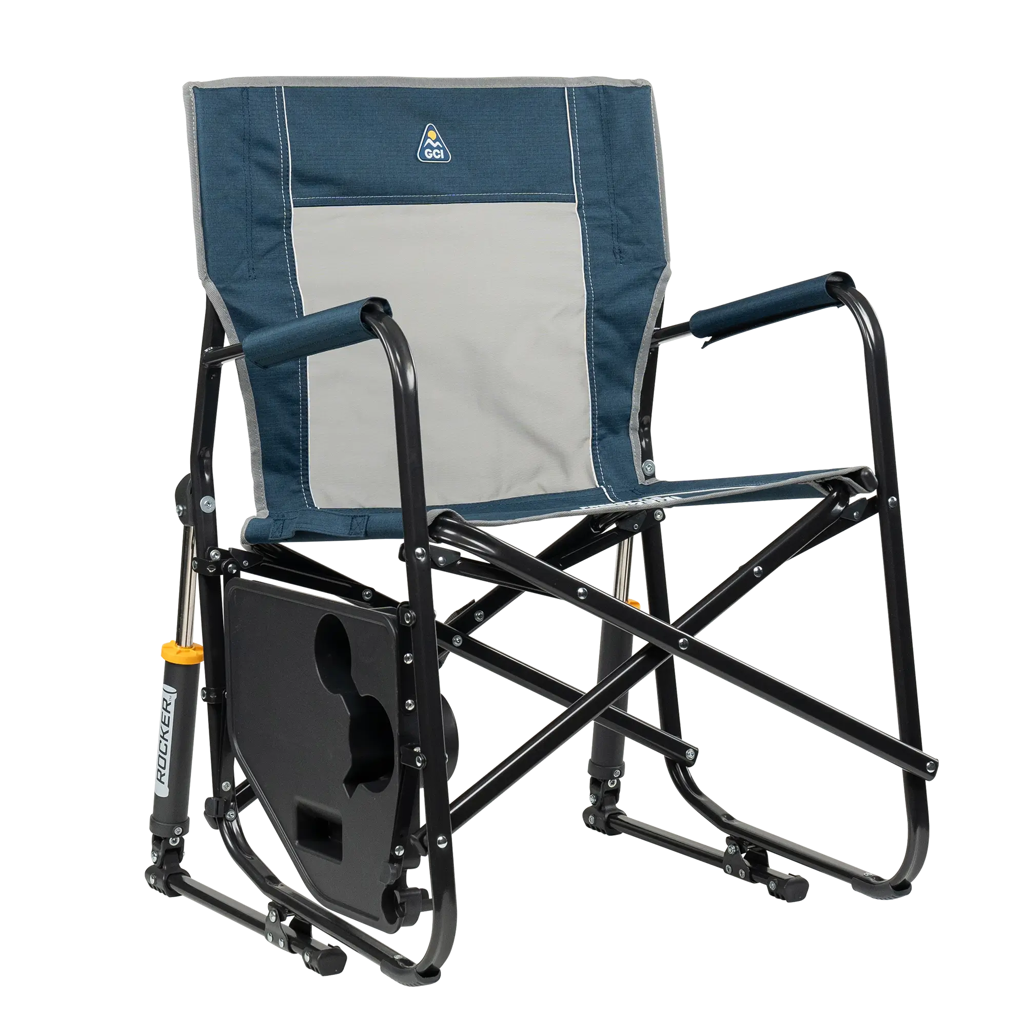 Premium All-Weather Freestyle Rocker with Side Table - Choice 853 - Freestyle Rocker Portable Outdoor Folding Chair Detail