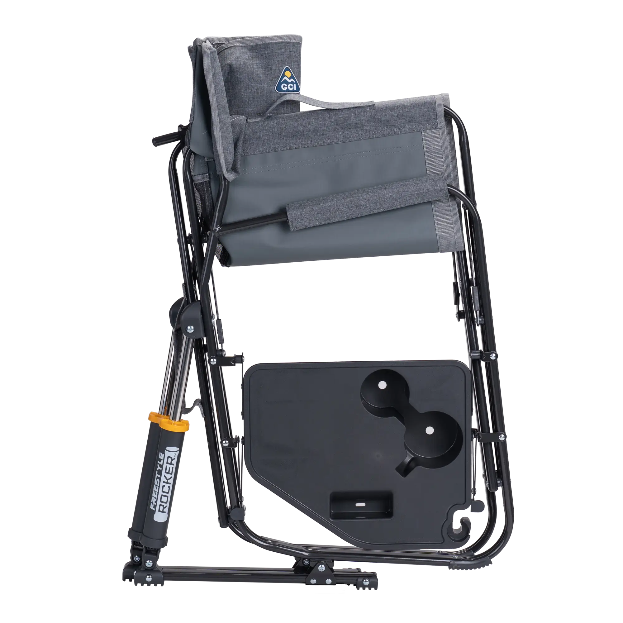Premium All-Weather Freestyle Rocker with Side Table - Choice 853 - Freestyle Rocker Portable Outdoor Folding Chair Detail