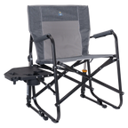 Premium All-Weather Freestyle Rocker with Side Table - Choice 853 - Freestyle Rocker Portable Outdoor Folding Chair - Heathered Pewter
