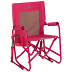 Luxury Camp Stowaway Rocker - Choice 794 - Freestyle Rocker Portable Outdoor Folding Chair - Bright Pink