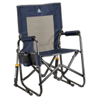 Luxury Camp Stowaway Rocker - Choice 794 - Freestyle Rocker Portable Outdoor Folding Chair - Navy Topo