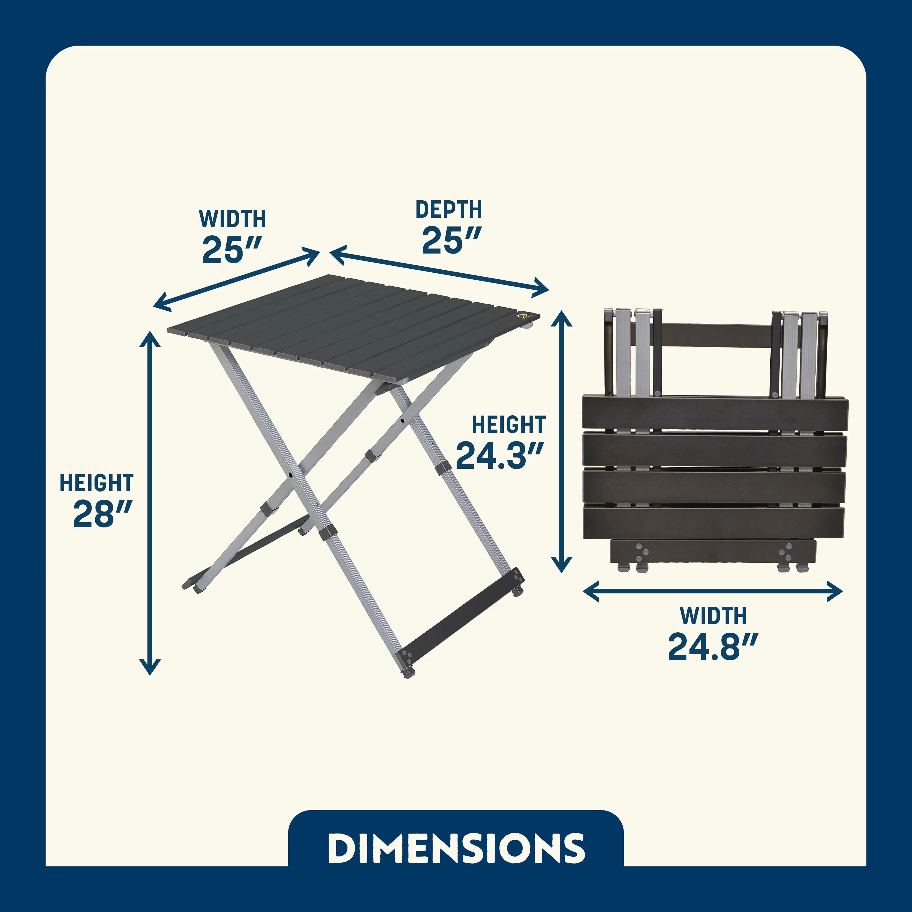 Heavy-Duty Grilling Compact Camp Table 25 - Choice 214 - Master Outdoor Kitchen Station for Tailgating & BBQ Detail