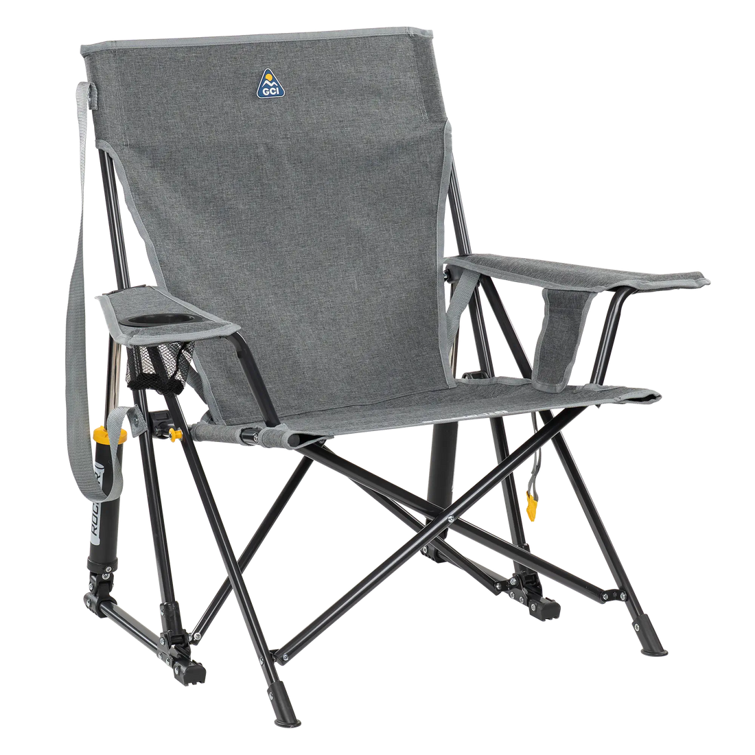 Premium All-Weather Kickback Rocker - Choice 345 - RoadTrip Rocker Smooth Motion Camp Chair - Heathered Pewter