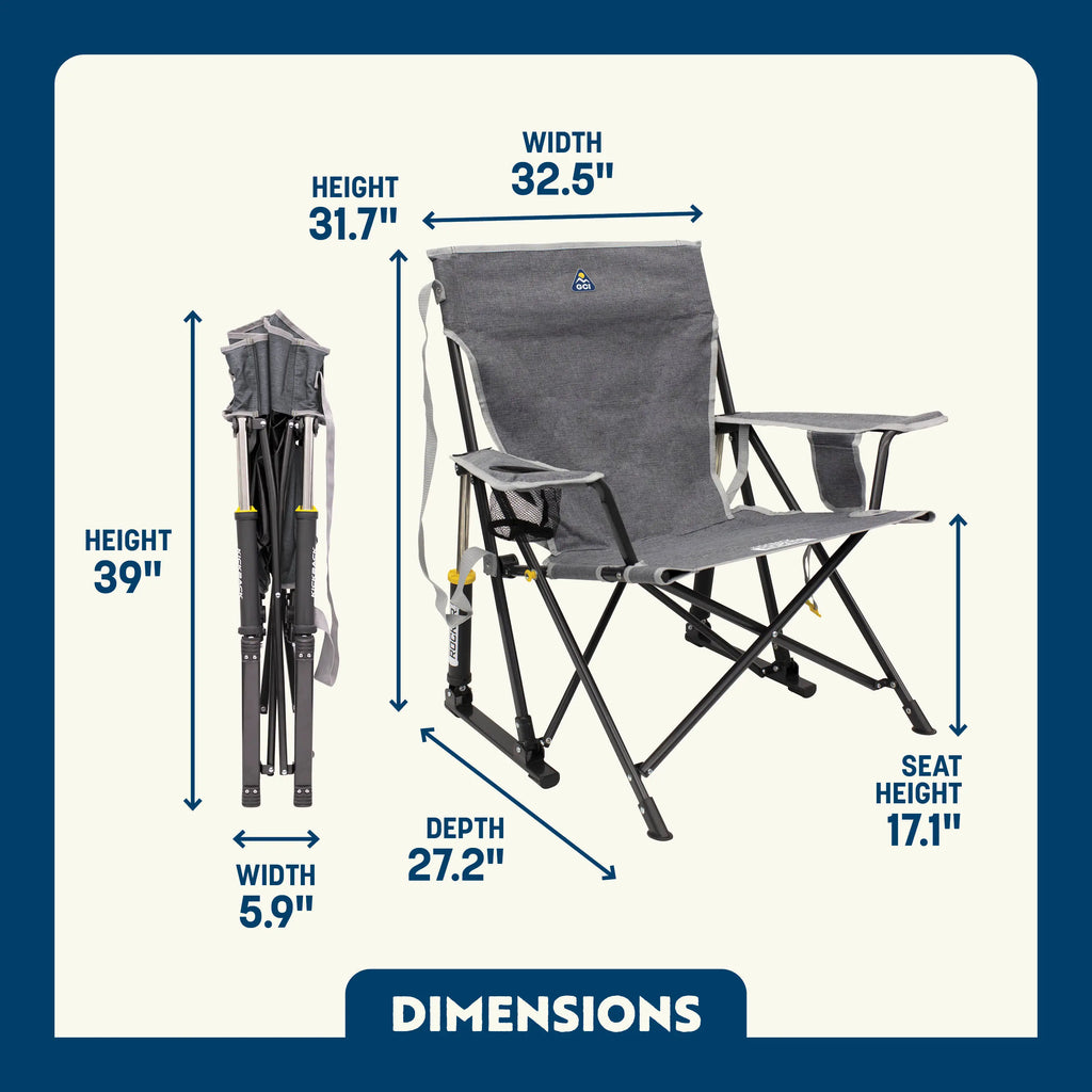 Premium All-Weather Kickback Rocker - Choice 345 - RoadTrip Rocker Smooth Motion Camp Chair Detail