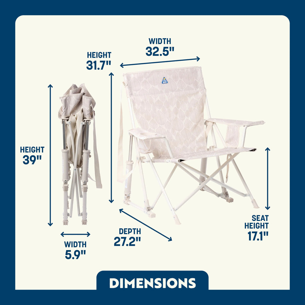 Premium All-Weather Kickback Rocker - Choice 345 - RoadTrip Rocker Smooth Motion Camp Chair Detail