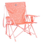 Premium All-Weather Kickback Rocker - Choice 345 - RoadTrip Rocker Smooth Motion Camp Chair - Soft Pink Leaf