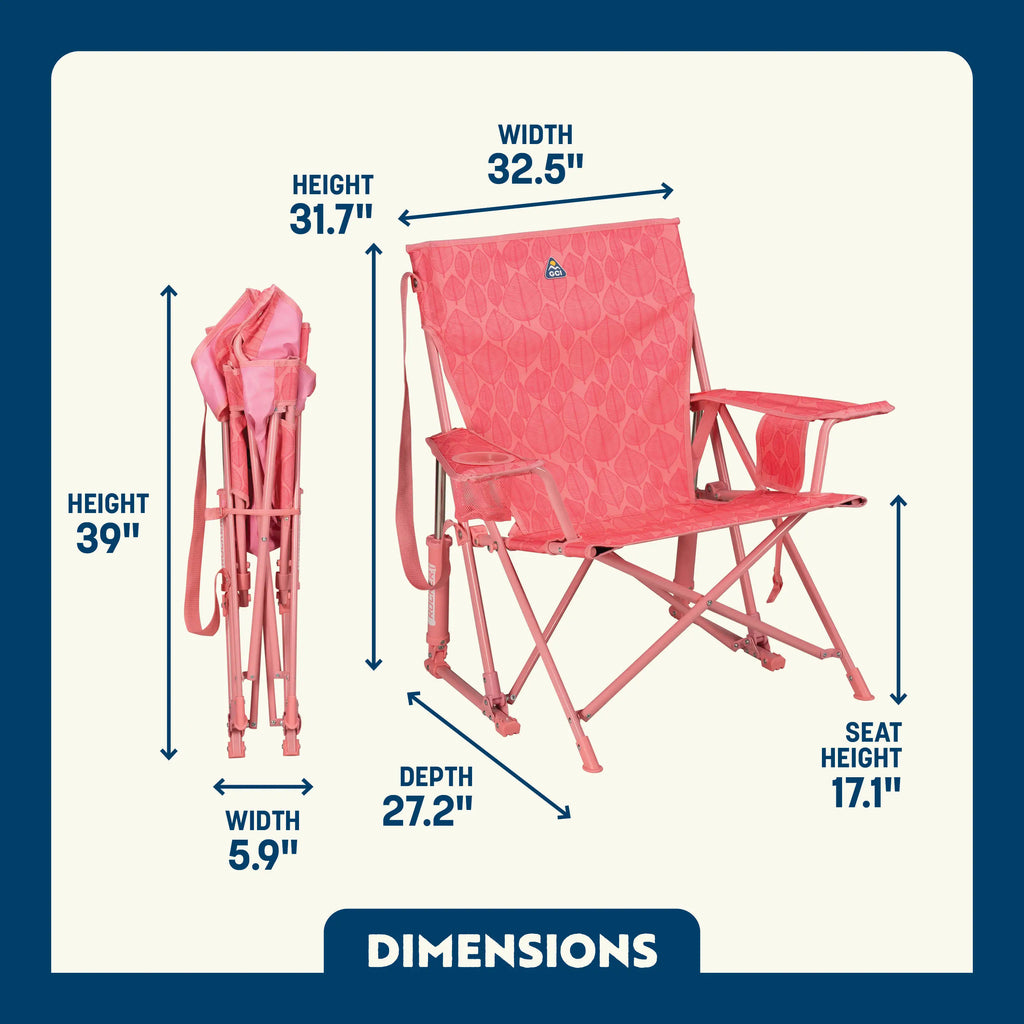 Premium All-Weather Kickback Rocker - Choice 345 - RoadTrip Rocker Smooth Motion Camp Chair Detail
