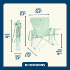Premium All-Weather Kickback Rocker - Choice 345 - RoadTrip Rocker Smooth Motion Camp Chair Detail