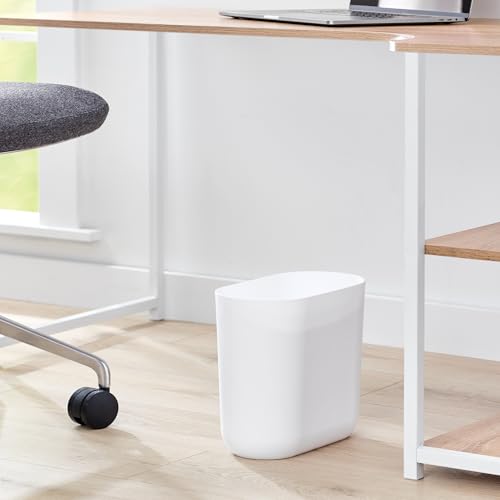 Eco-Friendly iDesign Small Slim Plastic Bathroom Trash Can, Essentials