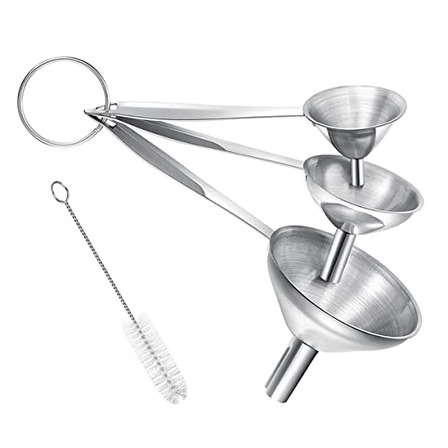 upgraded Small Funnels for Filling Bottles, 3 Pcs Stainless Steel Set
