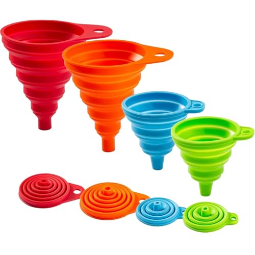 upgraded Kitchen Funnel Set 4 Pack, Small and Large, Kitchen