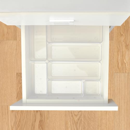Eco-Friendly Manalete Drawer Organizers Set of 15, 4 Sizes Clear Collection