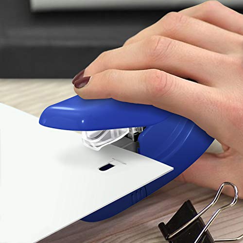 Minimalist Plus Paper Clinch Compact Staple-Free Stapler, Blue