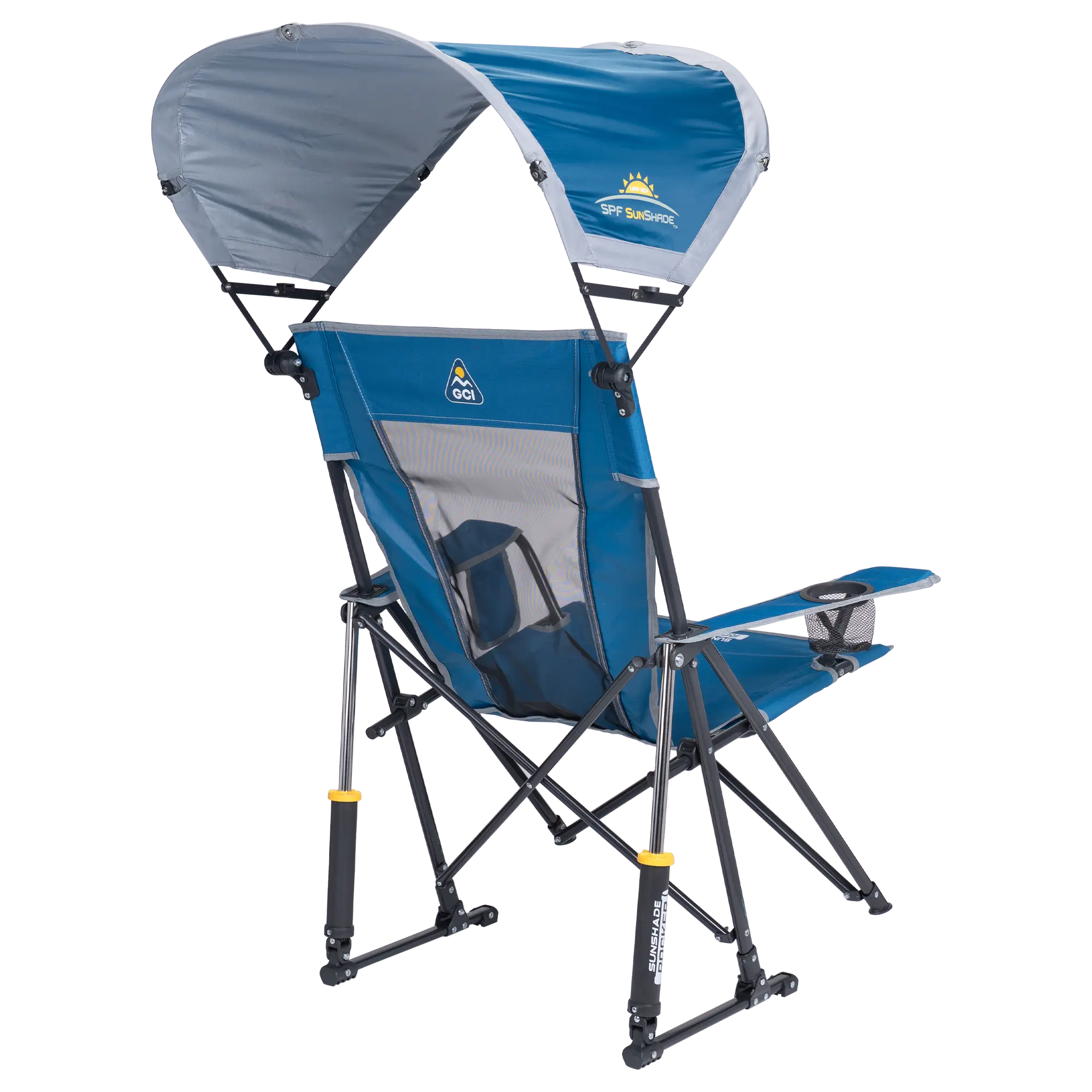 Premium All-Weather SunShade Rocker - Choice 550 - Patented Spring-Action Rocking Chair for Camping Detail