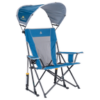 Premium All-Weather SunShade Rocker - Choice 550 - Patented Spring-Action Rocking Chair for Camping - Neptune Blue
