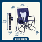 Smooth Motion Adjustable Rocker - Choice 573 - Patented Spring-Action Rocking Chair for Camping Detail