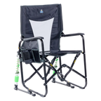 Smooth Motion Adjustable Rocker - Choice 573 - Patented Spring-Action Rocking Chair for Camping - Dark Charcoal