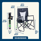 Smooth Motion Adjustable Rocker - Choice 573 - Patented Spring-Action Rocking Chair for Camping Detail