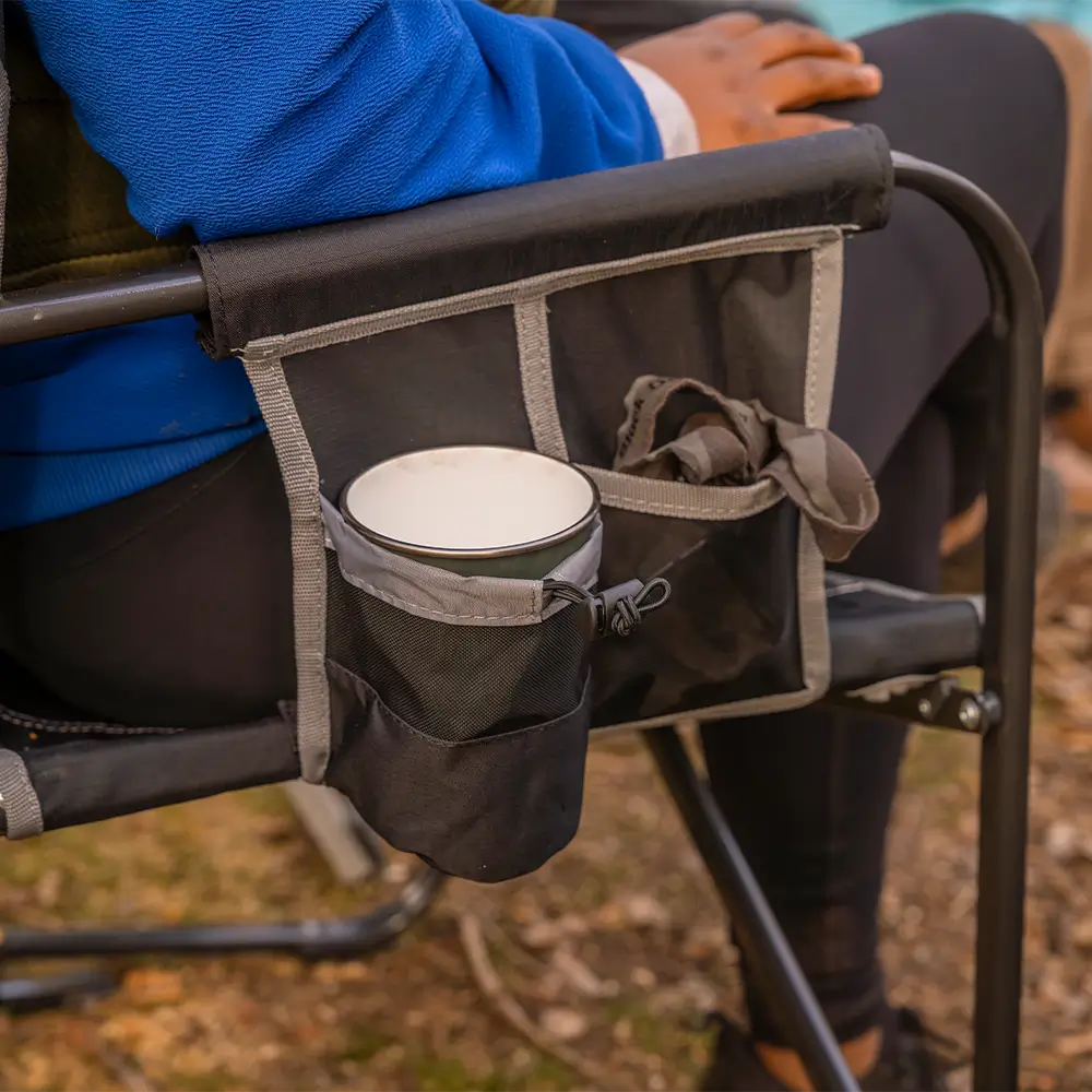 Smooth Motion Freestyle Rocker XL - Choice 552 - Heavy-Duty Kickback Rocker with Beverage Holder Detail