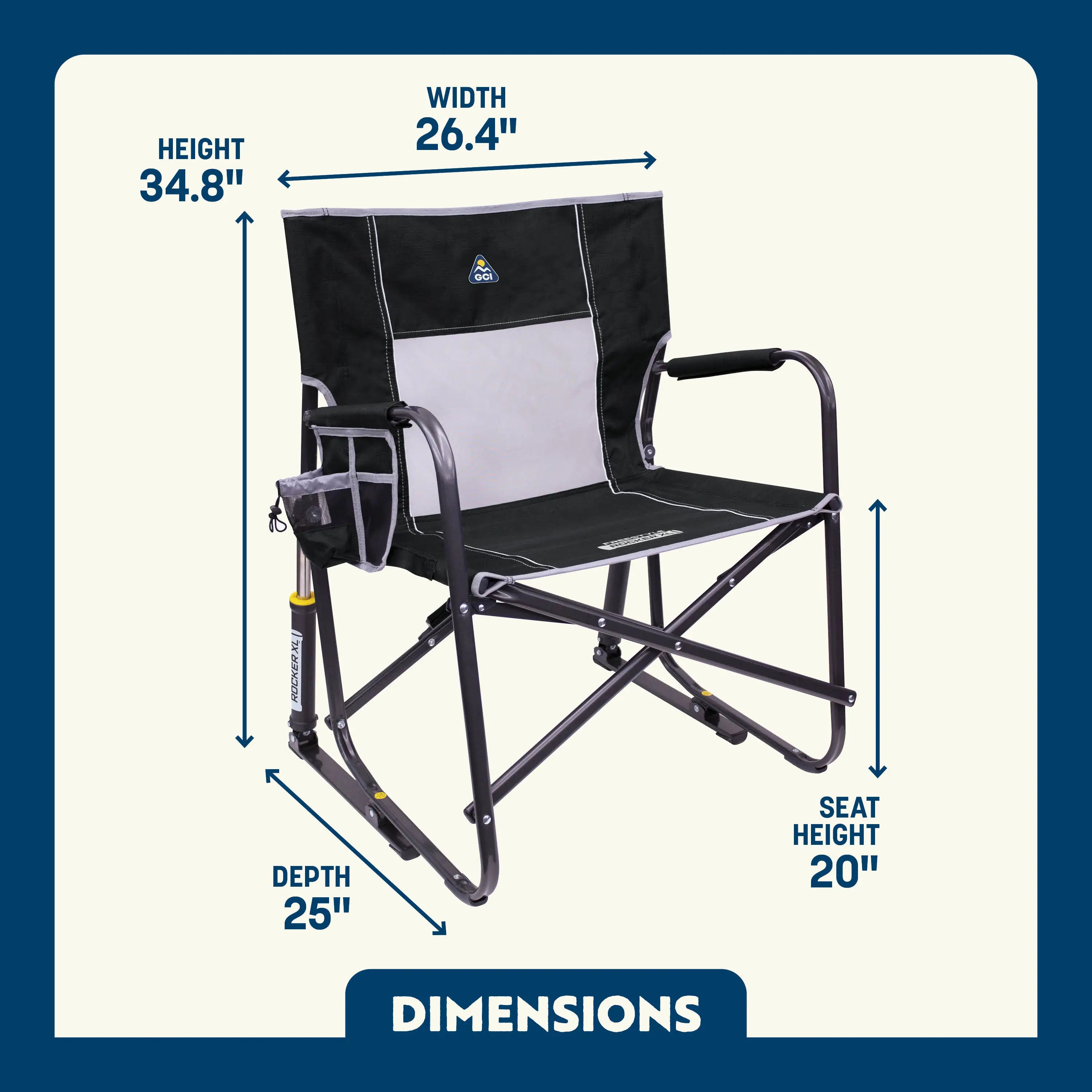 Smooth Motion Freestyle Rocker XL - Choice 552 - Heavy-Duty Kickback Rocker with Beverage Holder Detail