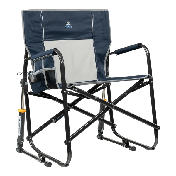 Smooth Motion Freestyle Rocker XL - Choice 552 - Heavy-Duty Kickback Rocker with Beverage Holder - Indigo