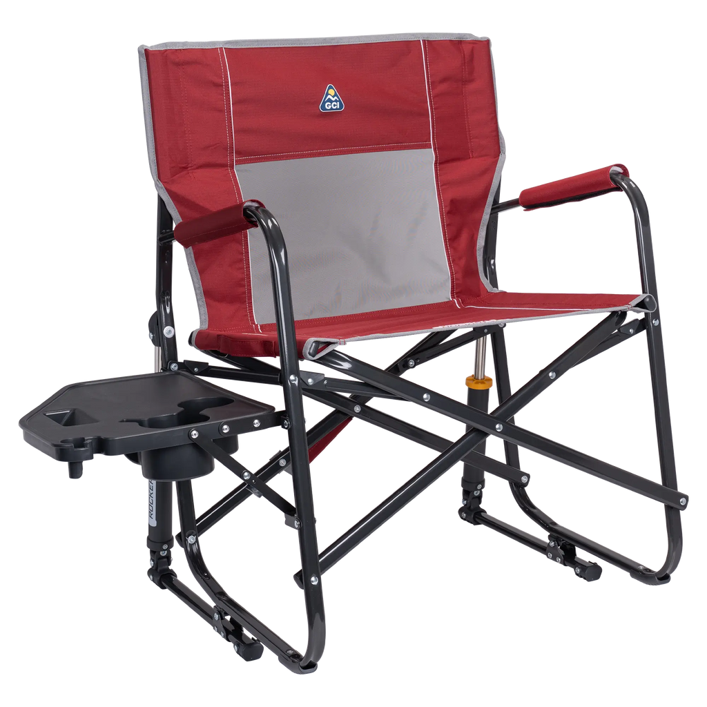 Heavy-Duty Freestyle Freestyle Rocker XL with Side Table - Choice 836 - RoadTrip Rocker Smooth Motion Camp Chair - Cinnamon