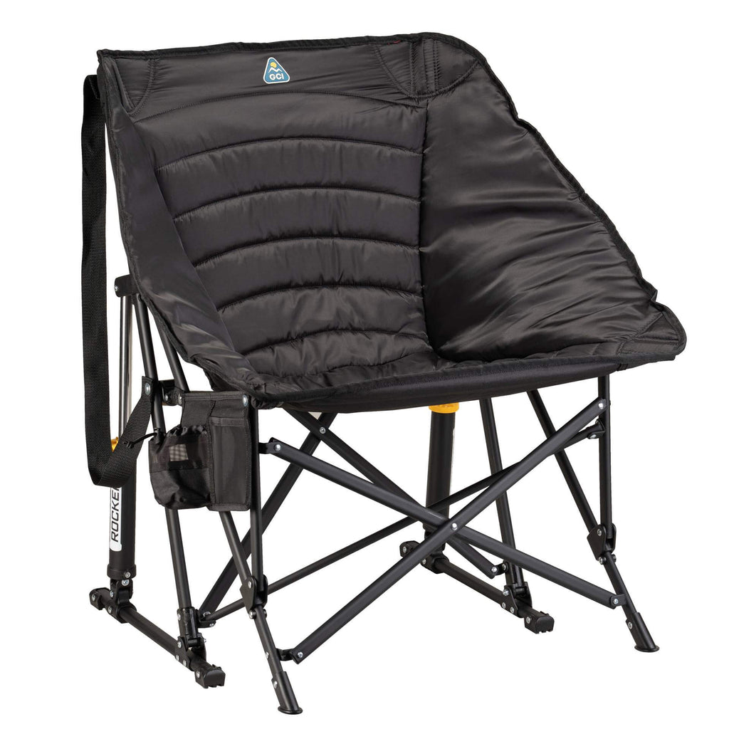 Luxury Camp Puff Rocker - Choice 731 - RoadTrip Rocker Smooth Motion Camp Chair - Black